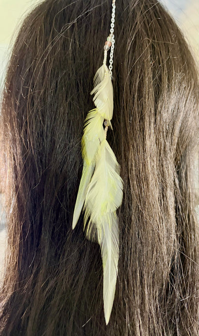 Feather Hair Xtension 85 Crystals Chained (9 Feathers)
