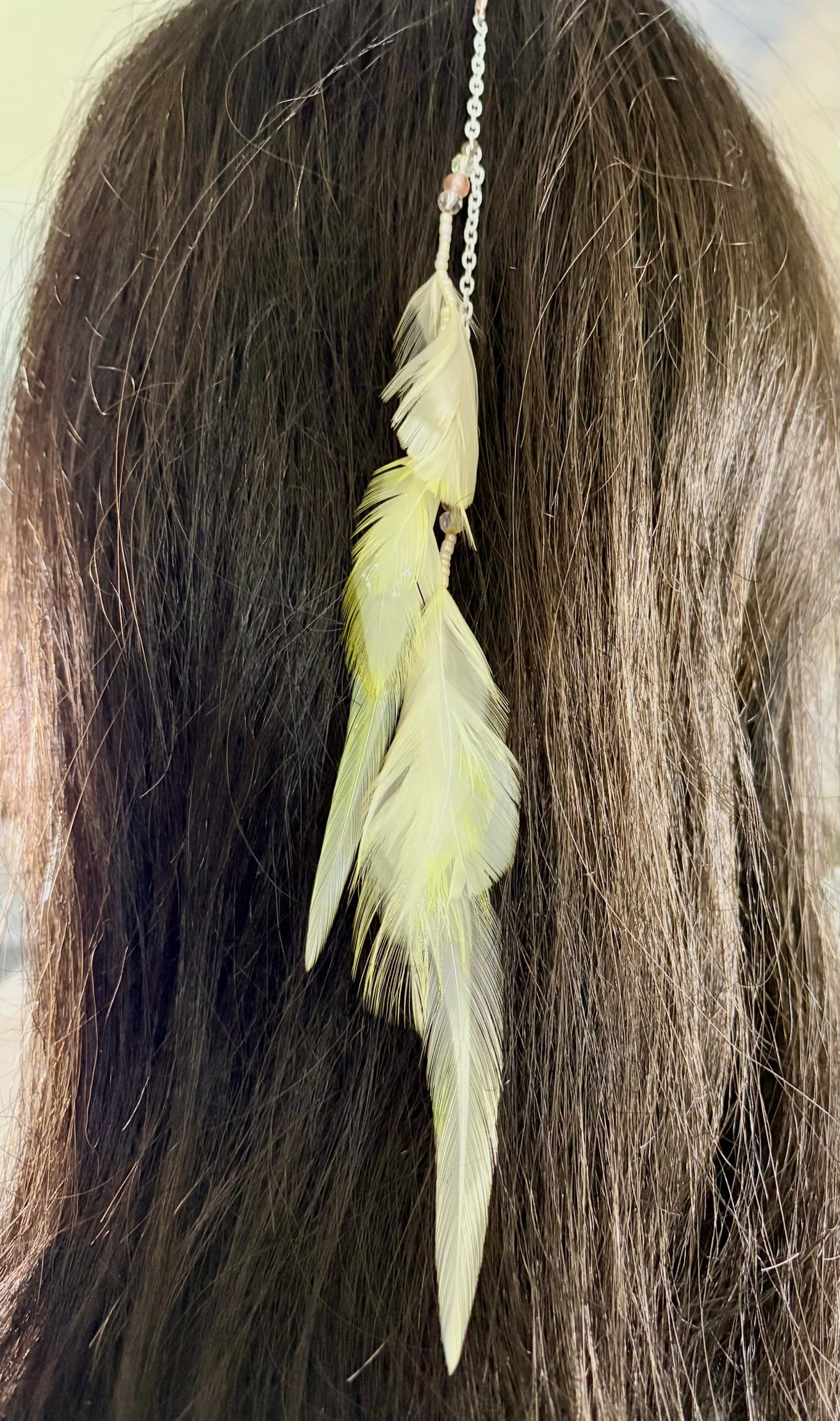 Feather Hair Xtension 85 Crystals Chained (9 Feathers)