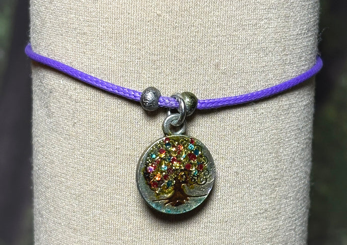 Charming POWER Arm BAND-IT Blue Cord Glowing Peace Tree (