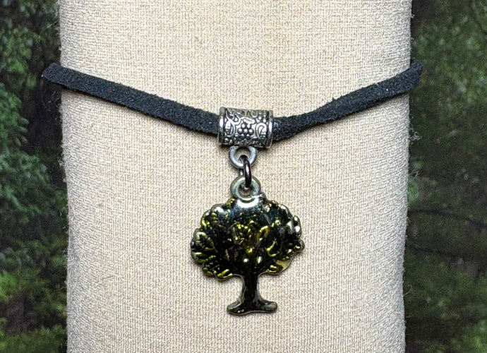 Charming POWER Arm BAND-IT Black Faux Suede Cord Hand Painted Tree ( 
