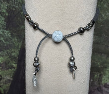 Load image into Gallery viewer, Charming Personal POWER Arm BAND-IT Black Faux Suede Cord Hand Painted Tree ( &quot;Love/Adventure&quot; Endings)