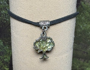 Charming Personal POWER Arm BAND-IT Black Faux Suede Cord Hand Painted Tree ( "Love/Adventure" Endings)