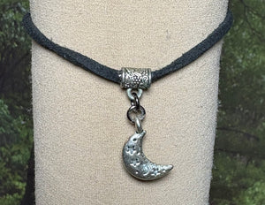 Charming POWER Arm BAND-IT Black Faux Suede Cord Engraved Moon (Endings: "Love/Adventure")