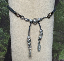 Load image into Gallery viewer, Charming POWER Arm BAND-IT Black Faux Suede Cord Engraved Moon (Endings: &quot;Love/Adventure&quot;)