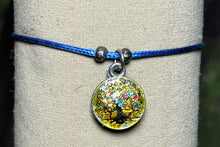 Load image into Gallery viewer, Charming POWER Arm BAND-IT Blue Cord Sparkling Fruitful &quot;Peace&quot; Tree (Endings: &quot;Love/Adventure&quot;)