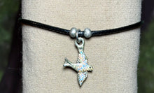 Load image into Gallery viewer, Charming POWER Arm BAND-IT Black Cord Sparkling &quot;LOVE&quot; Bird in Flight (Endings: &quot;Love/Adventure&quot;)