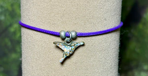 Charming Personal POWER Arm BAND-IT Purple Cord Colorful Peace Hummingbird (Love/Adventure Endings)