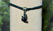 Load image into Gallery viewer, Charming Personal POWER Arm BAND-IT Black Faux Suede Cord Back Sparkling Dove (Love/Adventure Endings)