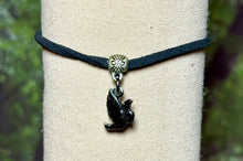 Load image into Gallery viewer, Charming Personal POWER Arm BAND-IT Black Faux Suede Cord Back Sparkling Dove (Love/Adventure Endings)
