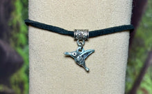 Load image into Gallery viewer, Charming POWER Arm BAND-IT Black Faux Suede Cord Hummingbird (Made with Love Endings)