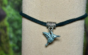Charming POWER Arm BAND-IT Black Faux Suede Cord Hummingbird (Made with Love Endings)