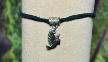 Load image into Gallery viewer, Charming POWER Arm BAND-IT Black Faux Suede Cord Black Sparkling Dove (Love/Adventure Endings)