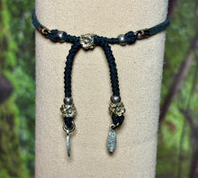 Load image into Gallery viewer, Charming POWER Arm BAND-IT Black Faux Suede Cord Black Sparkling Dove (Love/Adventure Endings)
