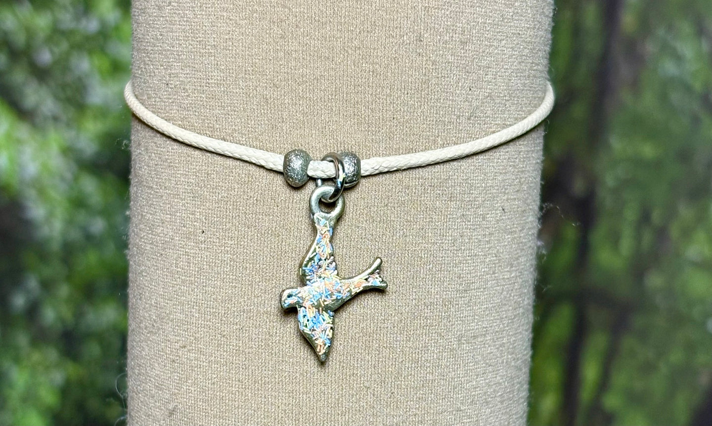 Charming POWER Arm BAND-IT Beige Cord JOY Bird in Flight (Love/Adventure Endings)
