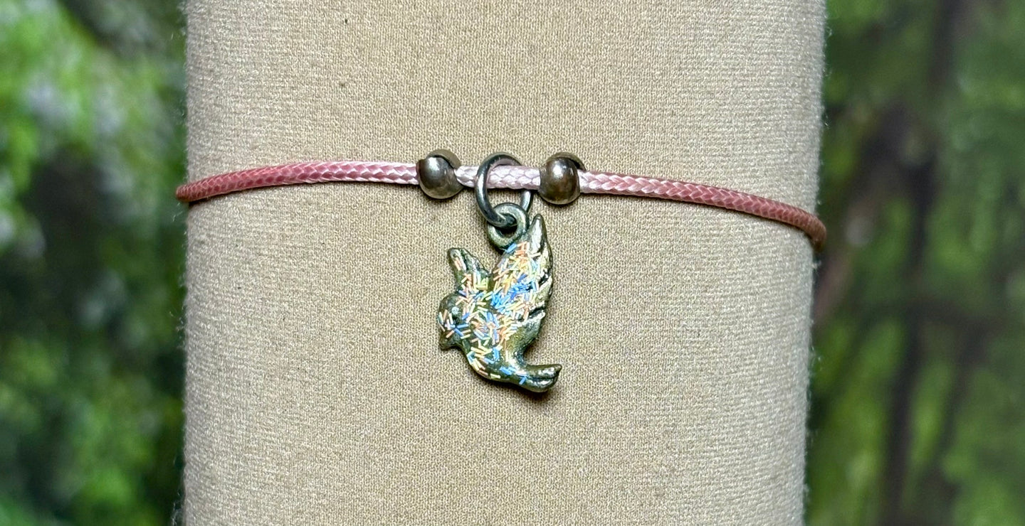 Charming POWER Arm BAND-IT Light Pink Cord Colorful Dove (Made with Love Endings)