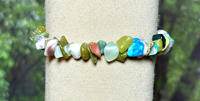 Gemstone POWER Arm/Ankle BAND-IT 1 Multi Gemstone Chips