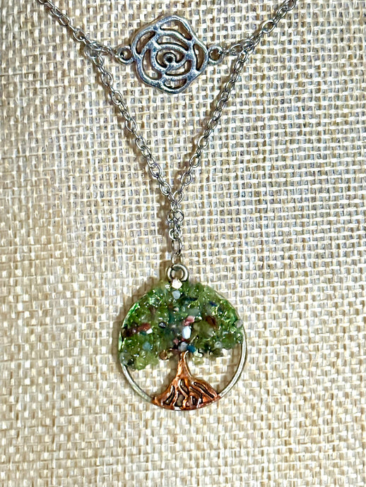 BAND-IT SilverTone Flower Arched Gemstone Tree