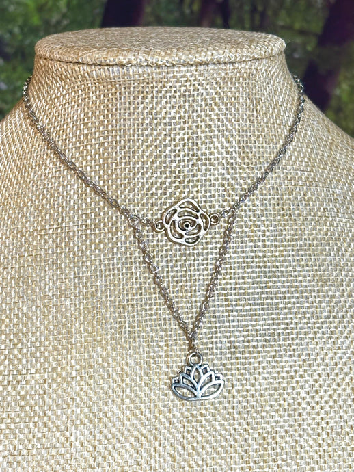 BAND-IT SilverTone Flower Arched Lotus