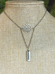 BAND-IT SilverTone Arched Shield "INSPIRE"