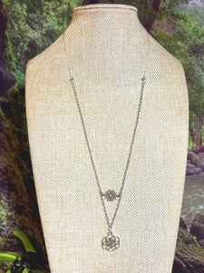 BAND-IT SilverTone Arched Double Flower of Life