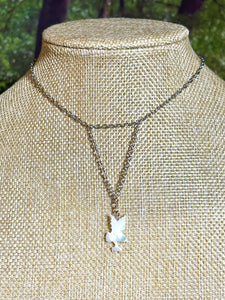 BAND-IT SilverTone Mother of Pearl Dove