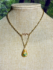 BAND-IT Golden Cloisonné & Crystal Leaf Arch