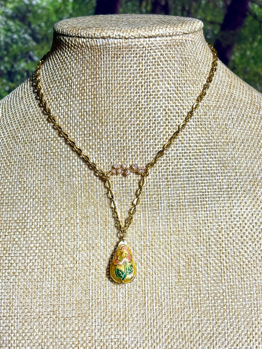 BAND-IT Golden Cloisonné & Crystal Leaf Arch