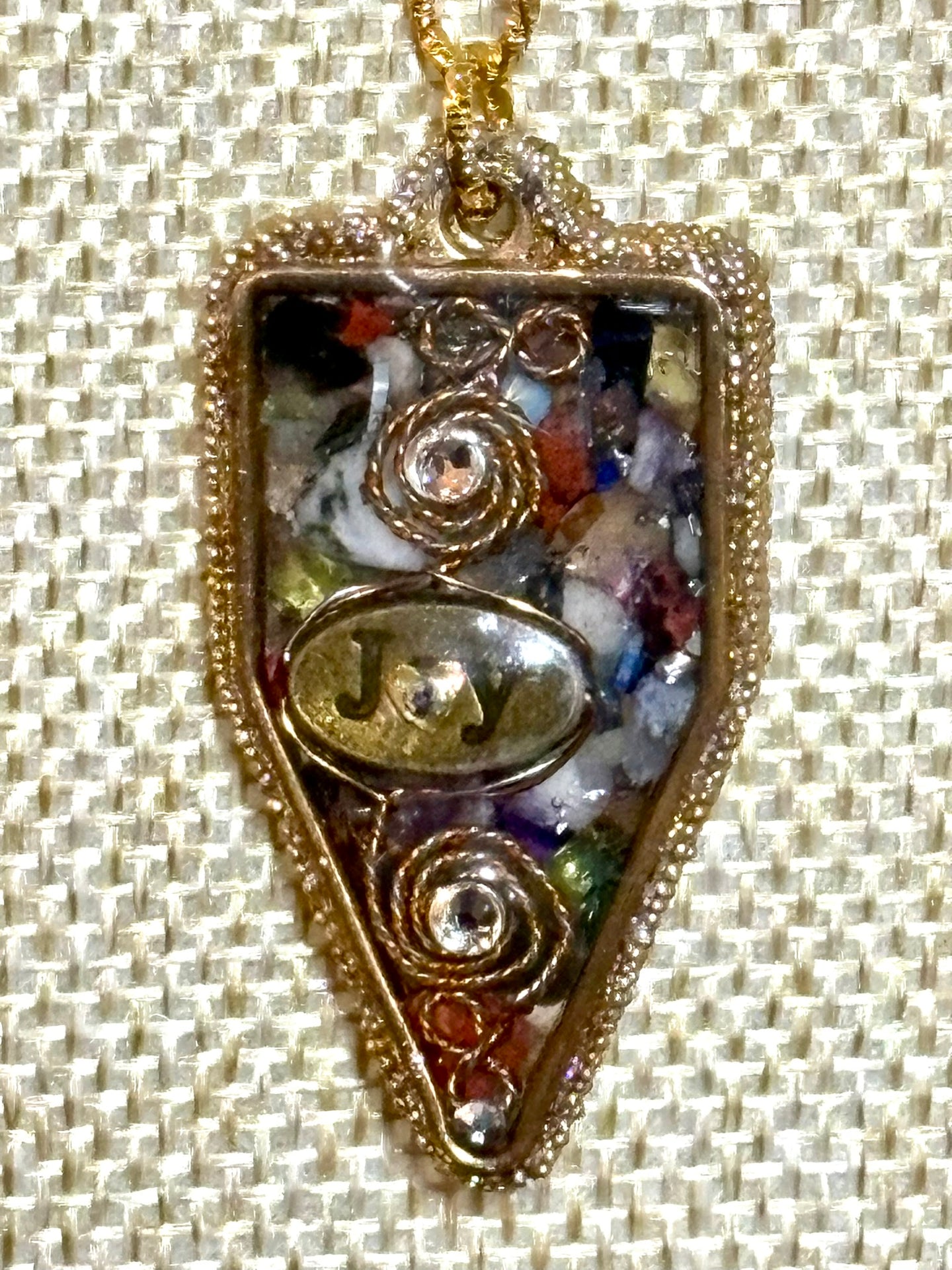 Orgonic POWER BAND-IT Gold Tone Chain Hand Crafted Reversible Orgonic LOVE JOY Shield Magnetic Crystal Coils Infinity