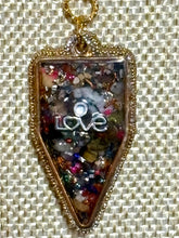 Load image into Gallery viewer, Orgonic POWER BAND-IT Gold Tone Chain Hand Crafted Reversible Orgonic LOVE JOY Shield Magnetic Crystal Coils Infinity