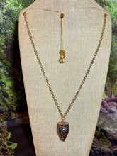 Load image into Gallery viewer, Orgonic POWER BAND-IT Gold Tone Chain Hand Crafted Reversible Orgonic LOVE JOY Shield Magnetic Crystal Coils Infinity