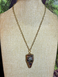 Orgonic POWER BAND-IT Gold Tone Chain Hand Crafted Reversible Orgonic LOVE JOY Shield Magnetic Crystal Coils Infinity