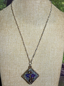 Orgonic POWER BAND-IT Bronze Chain Hand Crafted Reversible Orgonic Diamond Infinity Magnetic Crystal Coils