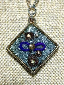Orgonic POWER BAND-IT Bronze Chain Hand Crafted Reversible Orgonic Diamond Infinity Magnetic Crystal Coils