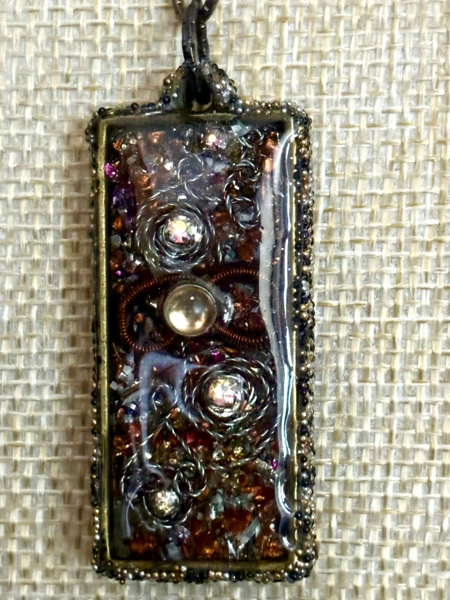 Orgonic POWER BAND-IT Bronze Chain Hand Crafted Reversible Orgonic Infinity Doorway Magnetic Crystal Coils