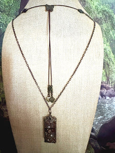 Orgonic POWER BAND-IT Bronze Chain Hand Crafted Reversible Orgonic Infinity Doorway Magnetic Crystal Coils