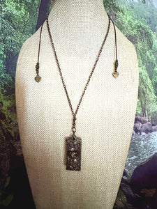Orgonic POWER BAND-IT Bronze Chain Hand Crafted Reversible Orgonic Infinity Doorway Magnetic Crystal Coils