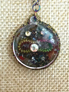 Orgonic POWER BAND-IT Rainbow Stainless Chain Hand Crafted Reversible Orgonic Infinity Sphere Magnetic Crystal Coils