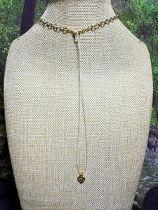 Orgonic POWER BAND-IT Gold Tone Chain Hand Crafted Reversible Orgonic Heart Magnetic Crystal Coils