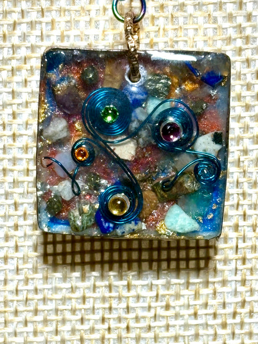 Orgonic POWER BAND-IT Rainbow Stainless Chain Hand Crafted Reversible Orgonic Window Magnetic Crystal Coils