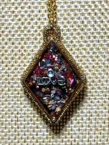Orgonic POWER BAND-IT Gold Tone Chain Hand Crafted Reversible Orgonic Infinity Diamond Crystal Coils