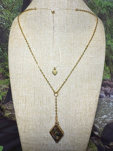 Orgonic POWER BAND-IT Gold Tone Chain Hand Crafted Reversible Orgonic Infinity Diamond Crystal Coils