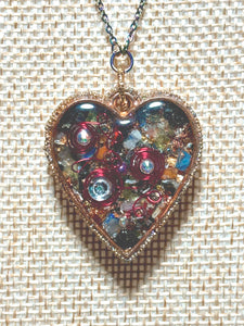 Orgonic POWER BAND-IT Rainbow Stainless Chain Hand Crafted Reversible Orgonic Heart Magnetic Crystal Coils