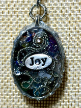 Load image into Gallery viewer, Orgonic POWER BAND-IT Silver Tone Chain Hand Crafted Reversible Orgonic JOY Ellipse &quot;Heavenly Paradise&quot; Magnetic Crystal Coils &quot;you make me happy&quot;