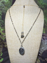 Load image into Gallery viewer, Orgonic POWER BAND-IT Silver Tone Chain Hand Crafted Reversible Orgonic JOY Ellipse &quot;Heavenly Paradise&quot; Magnetic Crystal Coils &quot;you make me happy&quot;