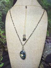Load image into Gallery viewer, Orgonic POWER BAND-IT Silver Tone Chain Hand Crafted Reversible Orgonic JOY Ellipse &quot;Heavenly Paradise&quot; Magnetic Crystal Coils &quot;you make me happy&quot;