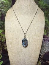 Load image into Gallery viewer, Orgonic POWER BAND-IT Silver Tone Chain Hand Crafted Reversible Orgonic JOY Ellipse &quot;Heavenly Paradise&quot; Magnetic Crystal Coils &quot;you make me happy&quot;