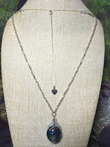 Orgonic POWER BAND-IT Silver Tone Chain Hand Crafted Reversible Orgonic Oceanic Mermaid Ellipse Magnetic Crystal Coils