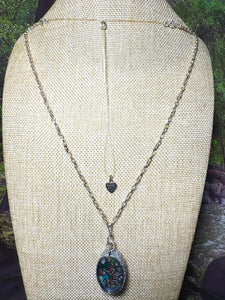 Orgonic POWER BAND-IT Silver Tone Chain Hand Crafted Reversible Orgonic Oceanic Mermaid Ellipse Magnetic Crystal Coils