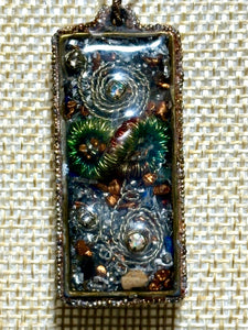 Orgonic POWER BAND-IT Bronze Chain Hand Crafted Reversible Orgonic Infinity Doorway Magnetic Crystal Coils