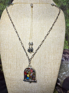 Orgonic POWER BAND-IT Silver Tone Chain Hand Crafted Reversible Dragon Bell
